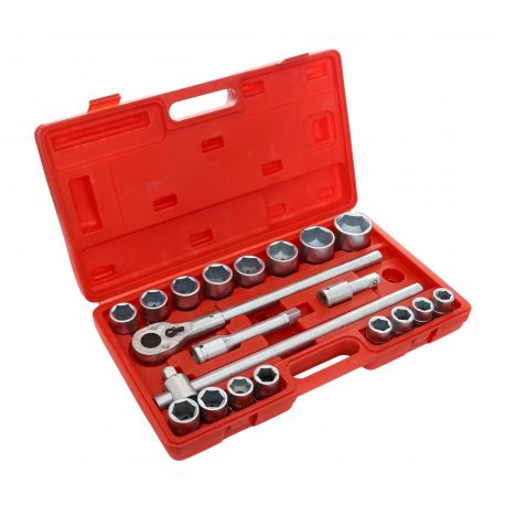 Zestaw nasadek 3/4" 6-kątnych + grzechotka 21el. KD304