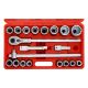 Zestaw nasadek 3/4" 12-kątnych + grzechotka 21el. KD305