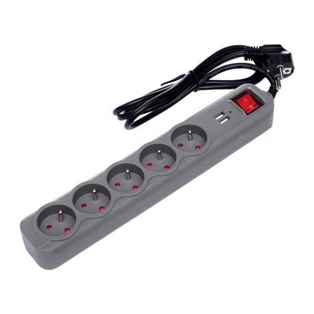 Przedłużacz z gniazdami USB 1,5m KD4033