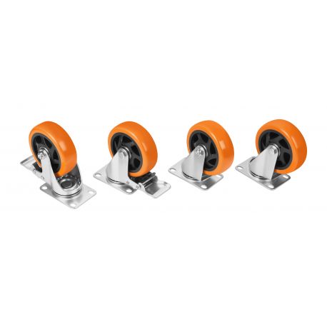 Zestaw kółek obrotowych 100mm 460kg 4szt. KD3629