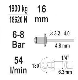 Pneumatická nitovačka 16mm / 54 l / min