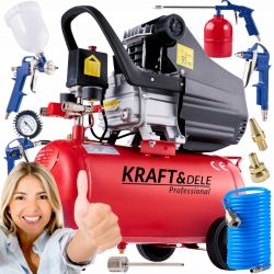 Kompresor Olejowy 24L KD400 + Zestaw 8w1 KD400-K3