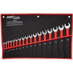 Klucze płasko - oczkowe 17el. CRV 6-32mm KD11050