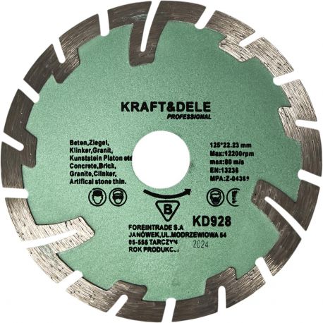 Tarcza diamentowa segmentowa 125x22,2mm KD928