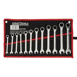 Klucze płasko-oczkowe 12szt. 8-19mm KD11301